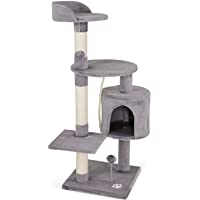 dibea Árbol rascador árbol para escalar árbol rascador para gatos Altura 112 cm Gris claro